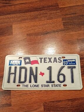 Texas license plate 1993